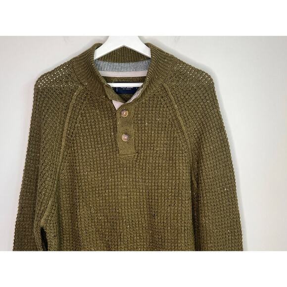 NWT Lucky Brand Nep 1/4 Mock Neck Rib Knit Sweater Olive Night Men's Size Large - Picture 4 of 14